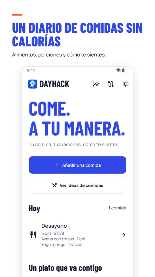 Un diario de comidas sin calorías