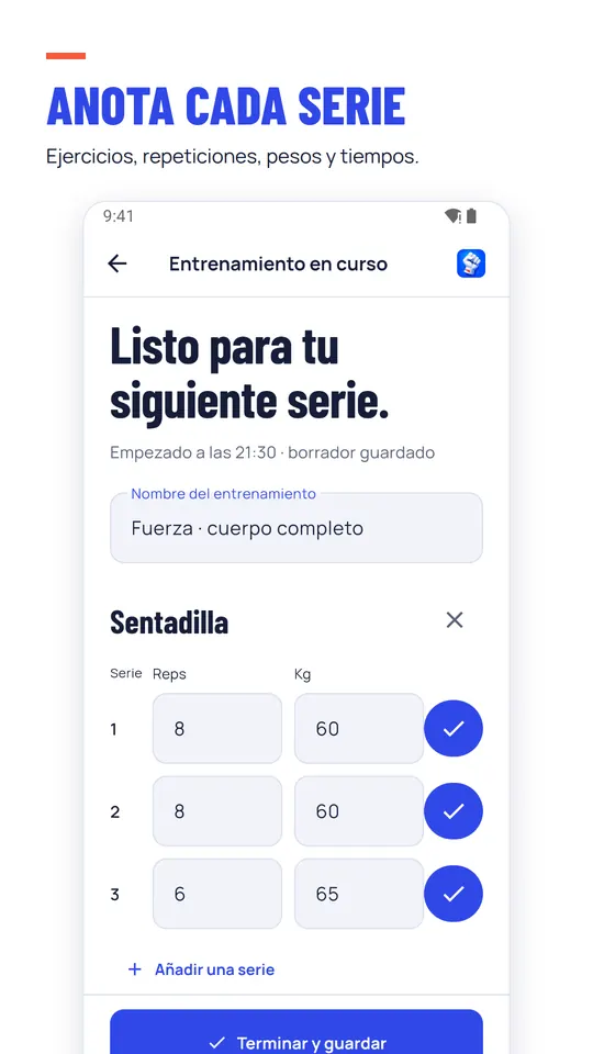 Anota cada serie