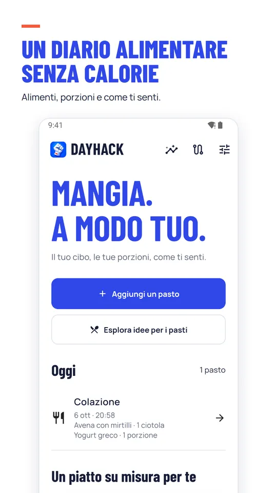 Un diario alimentare senza calorie