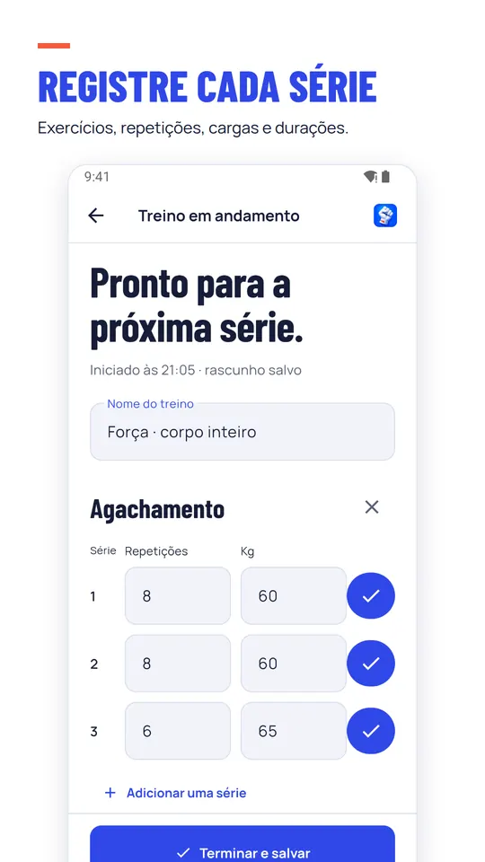 Registre cada série